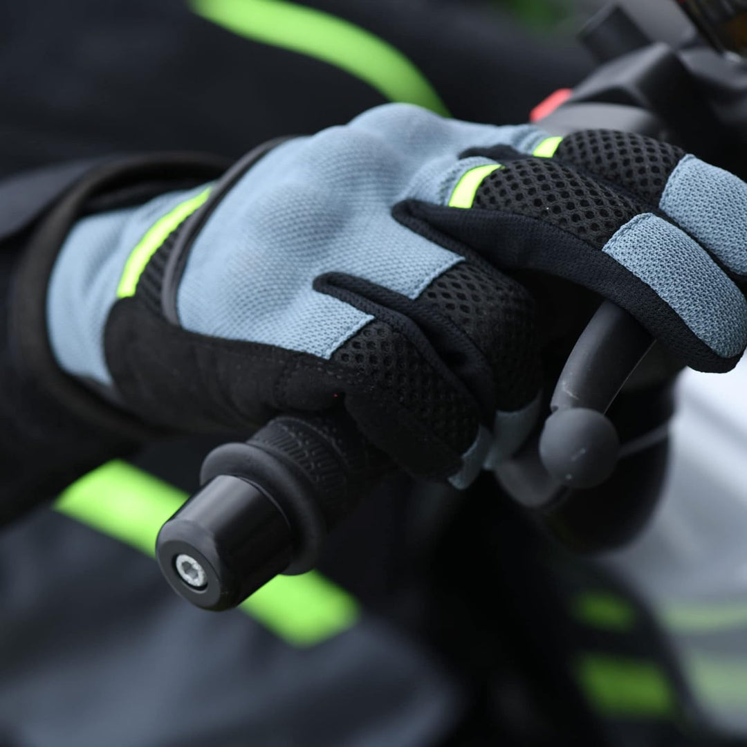 Oxford Motorradhandschuhe kurz Motorrad Handschuh Brisbane Air Sommer Handschuh grau/schwarz/gelb XX