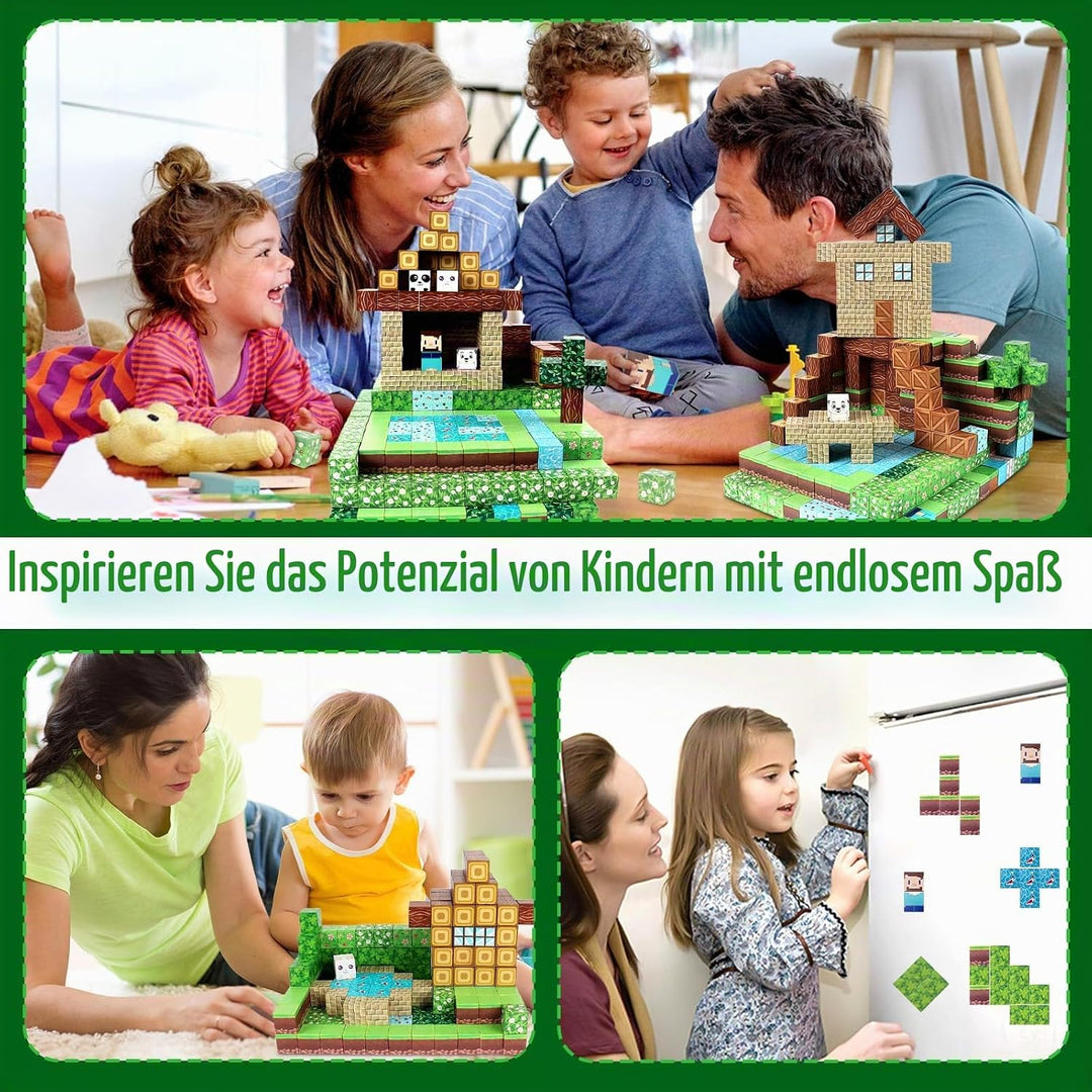 150 Stück Magnetische Bausteine, Magnetisches Spielzeug Blöcke, Magnetische Bausteine Bauspielzeug,