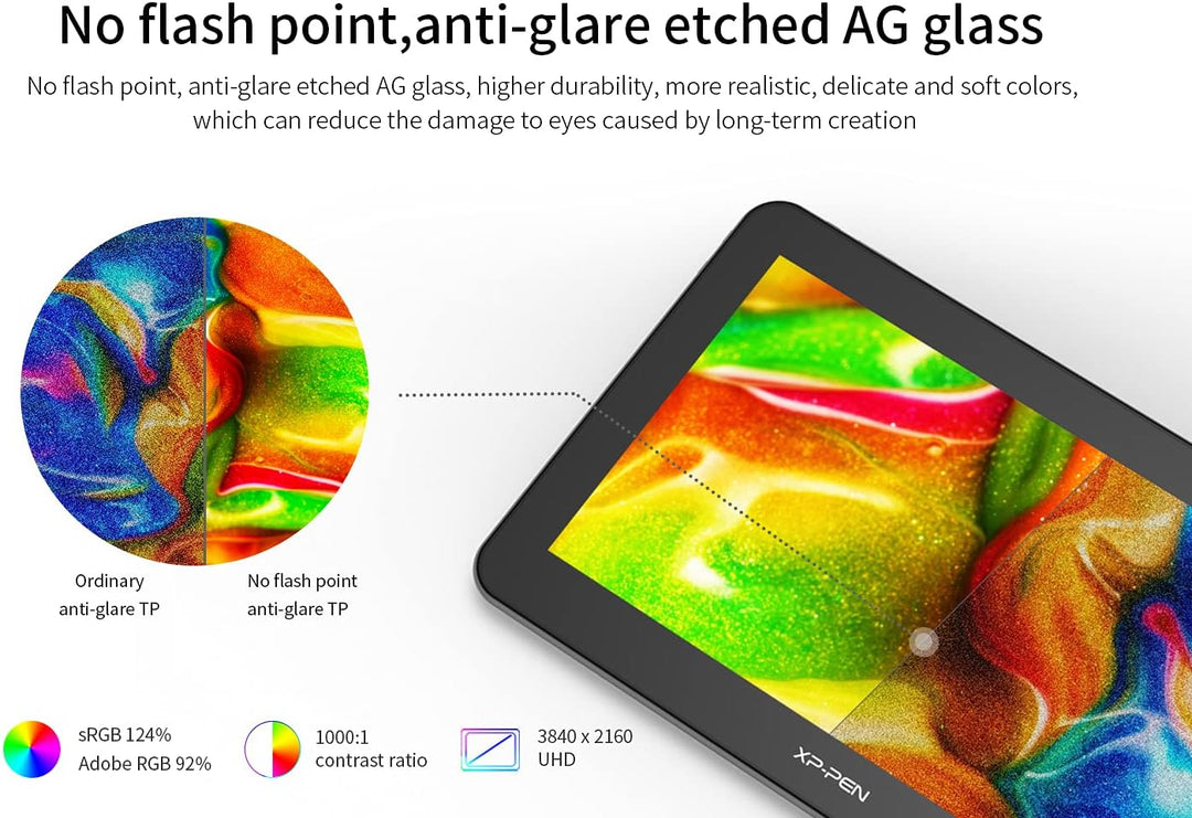 XP-PEN Artist Pro 16TP Grafiktablett mit 4K Multi-Touch Display, 92% Adobe RGB Farbumfang, 16 Zoll v
