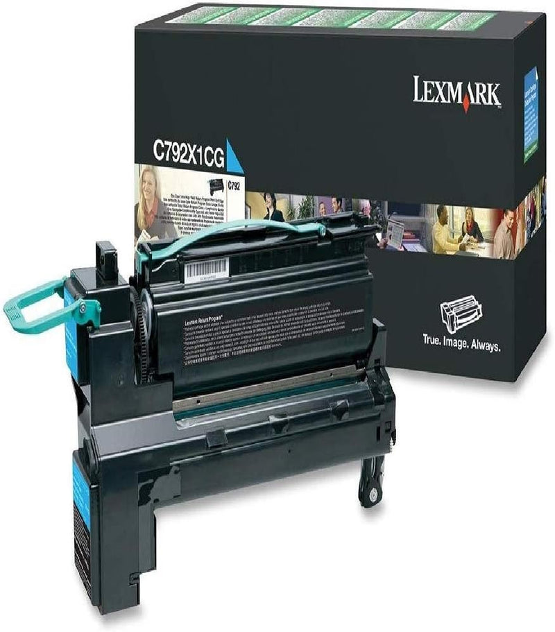 Lexmark Original C792X1CG Toner (Cyan, ca. 20.000 Seiten, Rückgabe-Druckkassette) für C 792