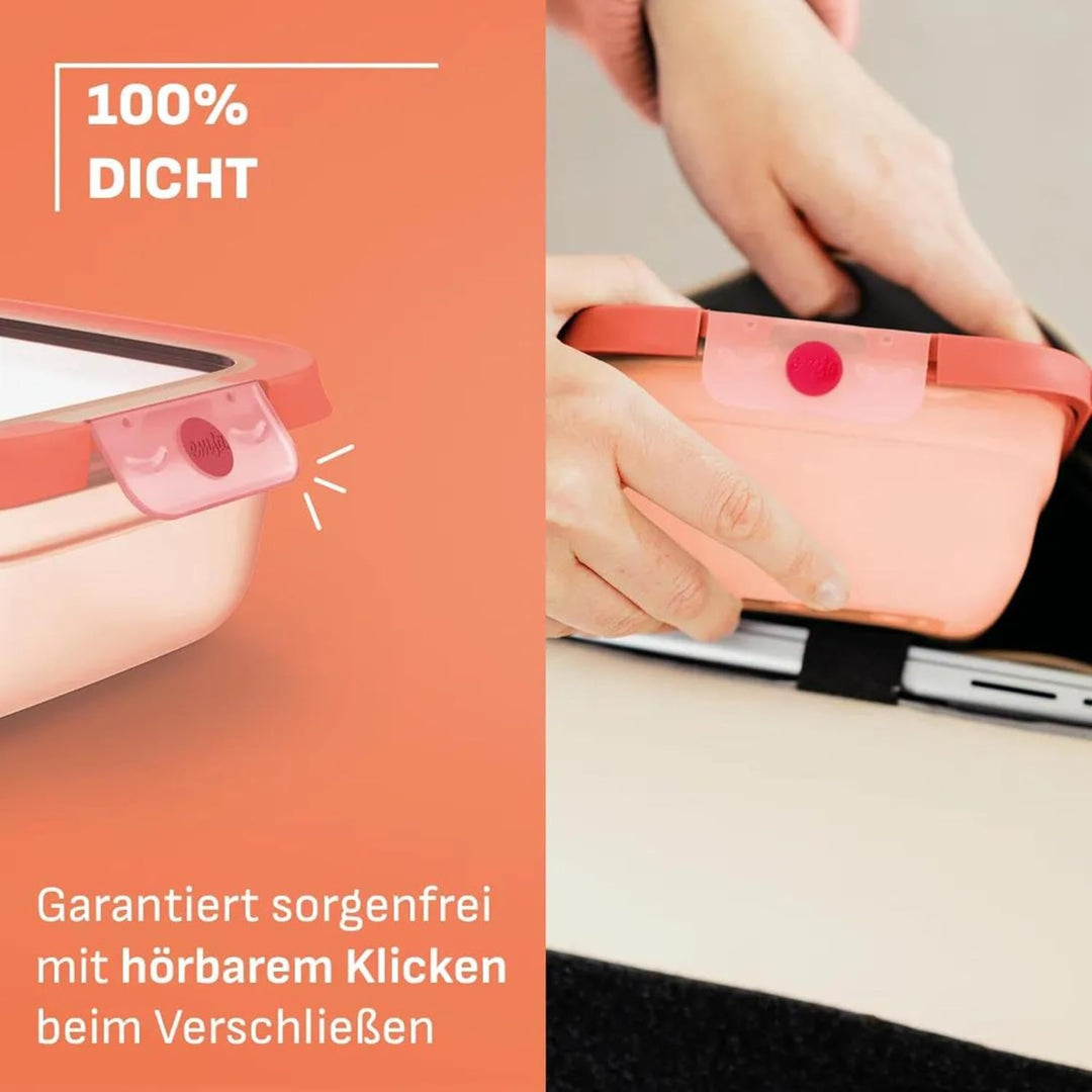 EMSA oneClick Frischhaltedosen, Meal Prep Set 5 x 1,2L, Lebensmittel 2 x länger frisch, 100% dicht,