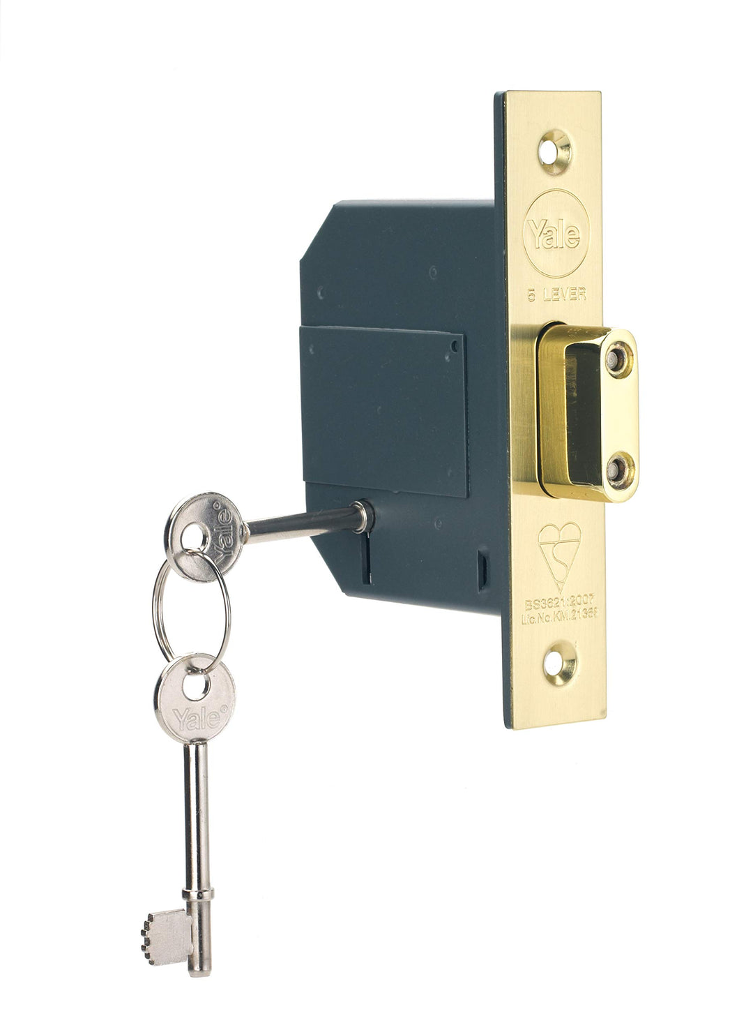 Yale P-M560-PB-67 Einsteckschloss mit 5 Hebeln, Messing-Finish, 2.5 Inch/64 mm Messing-finish 2.5 In