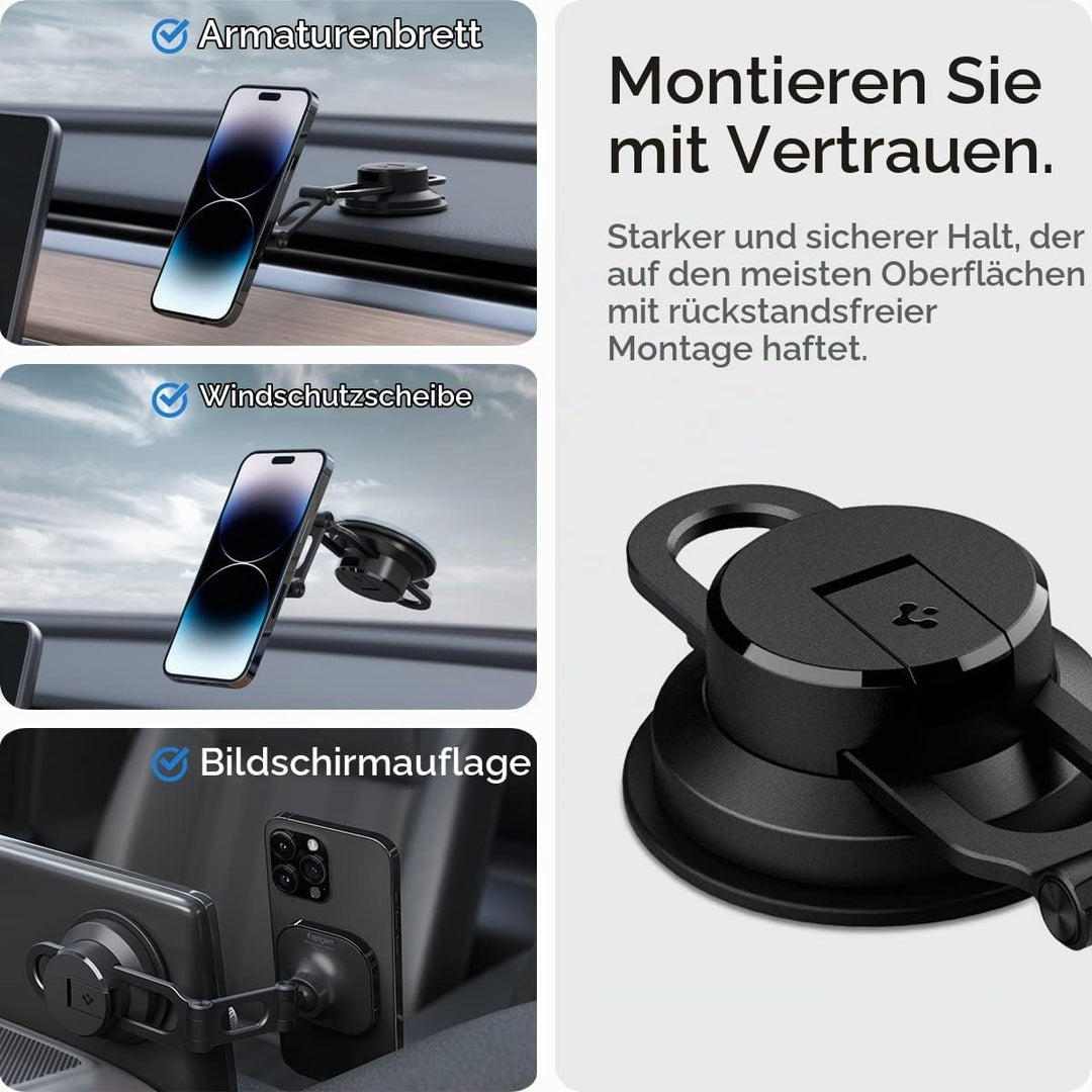 Spigen OneTap 3 Magfit Magsafe Autohalterung, Armaturenbrett und Windschutzscheibe KFZ Magnetische H