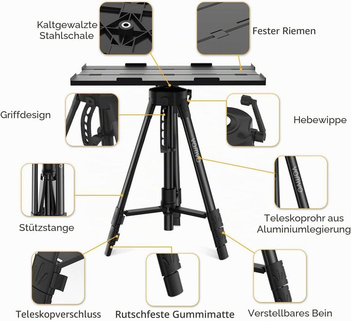 Vamvo Beamer Ständer, Beamer Stativ Projektorständer, Tragbarer Verstellbarer Laptop-ständer, Bodens