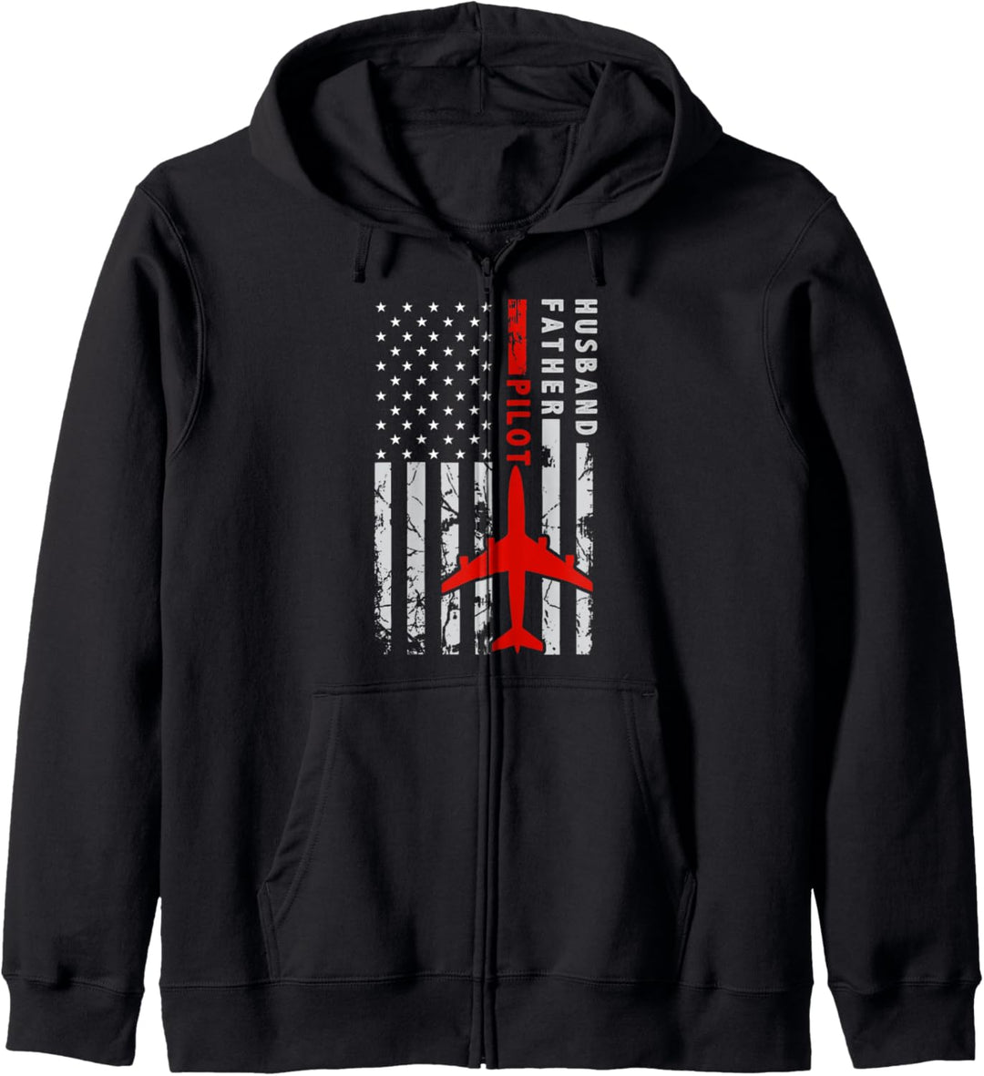 Pilot Vater Ehemann amerikanische Flagge Kapuzenjacke