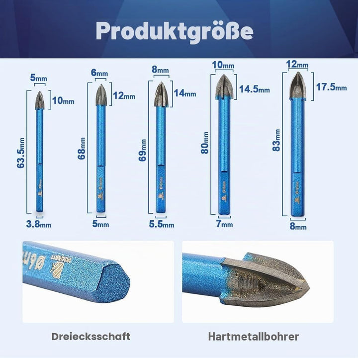 Diamantbohrer Fliesenbohrer Set - BRSCHNITT 5/6/6/6/6/8/8/10/10/12mm Diamant Bohrkrone - Lochsäge fü