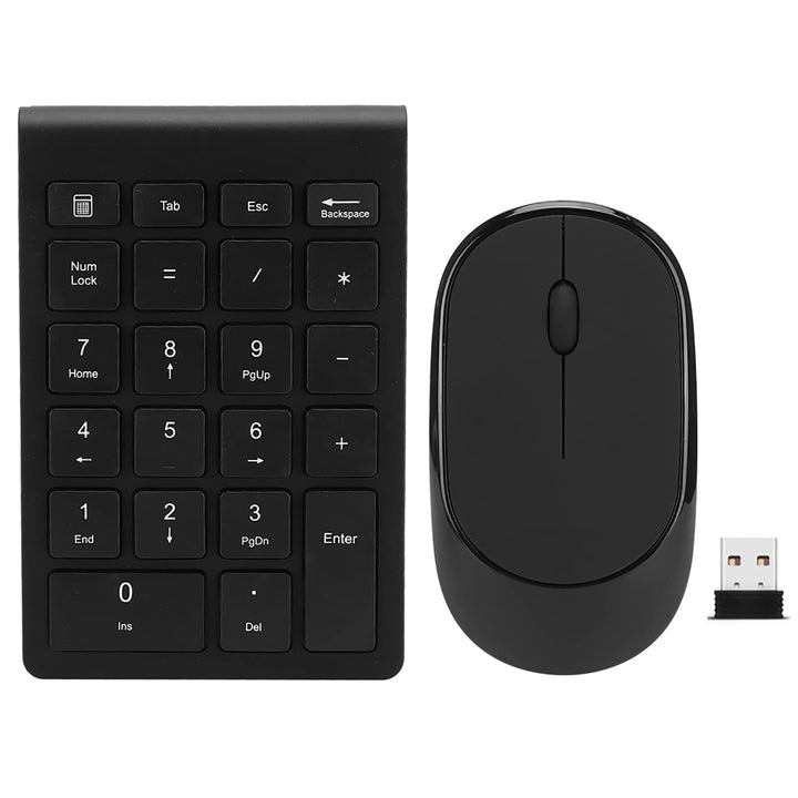 Denash Kombination aus Kabellosem Nummernblock und Maus, Tragbares, Ultraflaches 2,4G-USB-Zehnertast