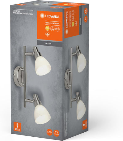 LEDVANCE LED Spotlight, 2-flammiger hochwertiger Spotstrahler aus Aluminium, geeignet für Wand und D
