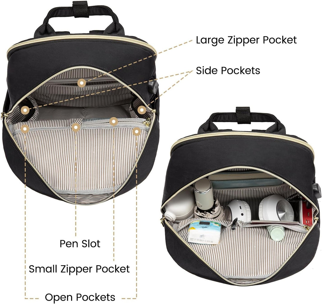 LOVEVOOK Rucksack Damen Klein, 14 Zoll Laptop Rucksack mit Laptopfach, Kleiner Wasserdicht Daypack E