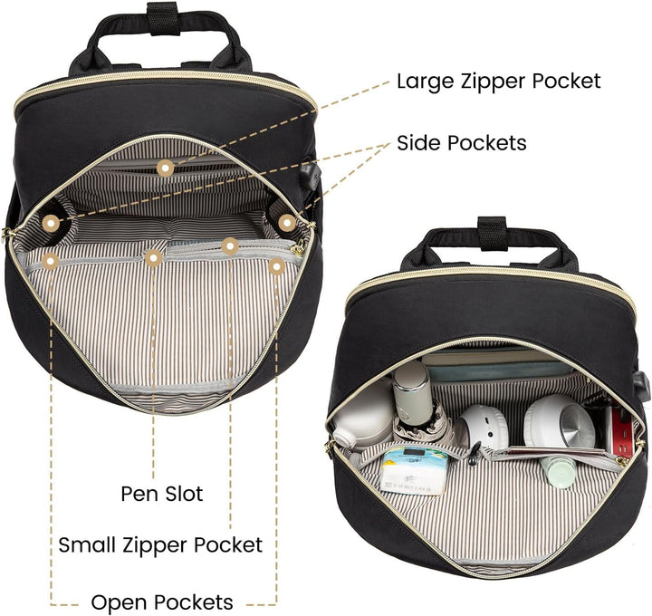 LOVEVOOK Rucksack Damen Klein, 14 Zoll Laptop Rucksack mit Laptopfach, Kleiner Wasserdicht Daypack E