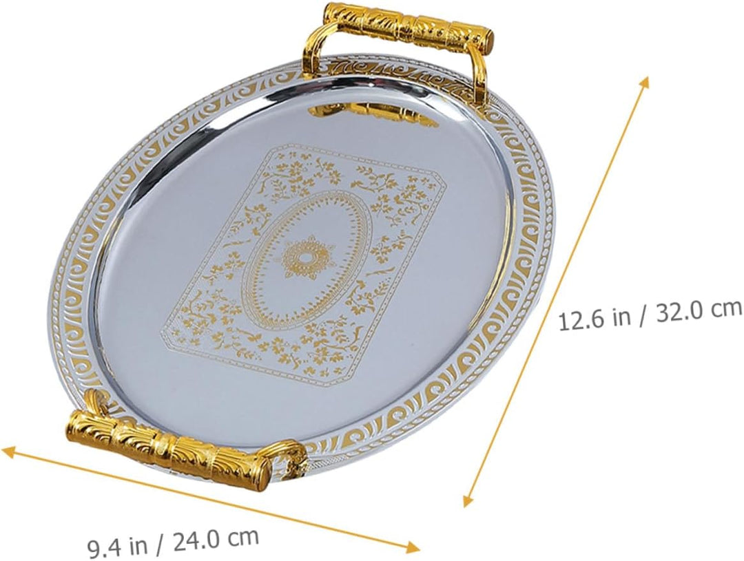 TOYANDONA Oval Serviertablett aus Edelstahl für Küche und Haushalt Speiseteller als Accessoire für G