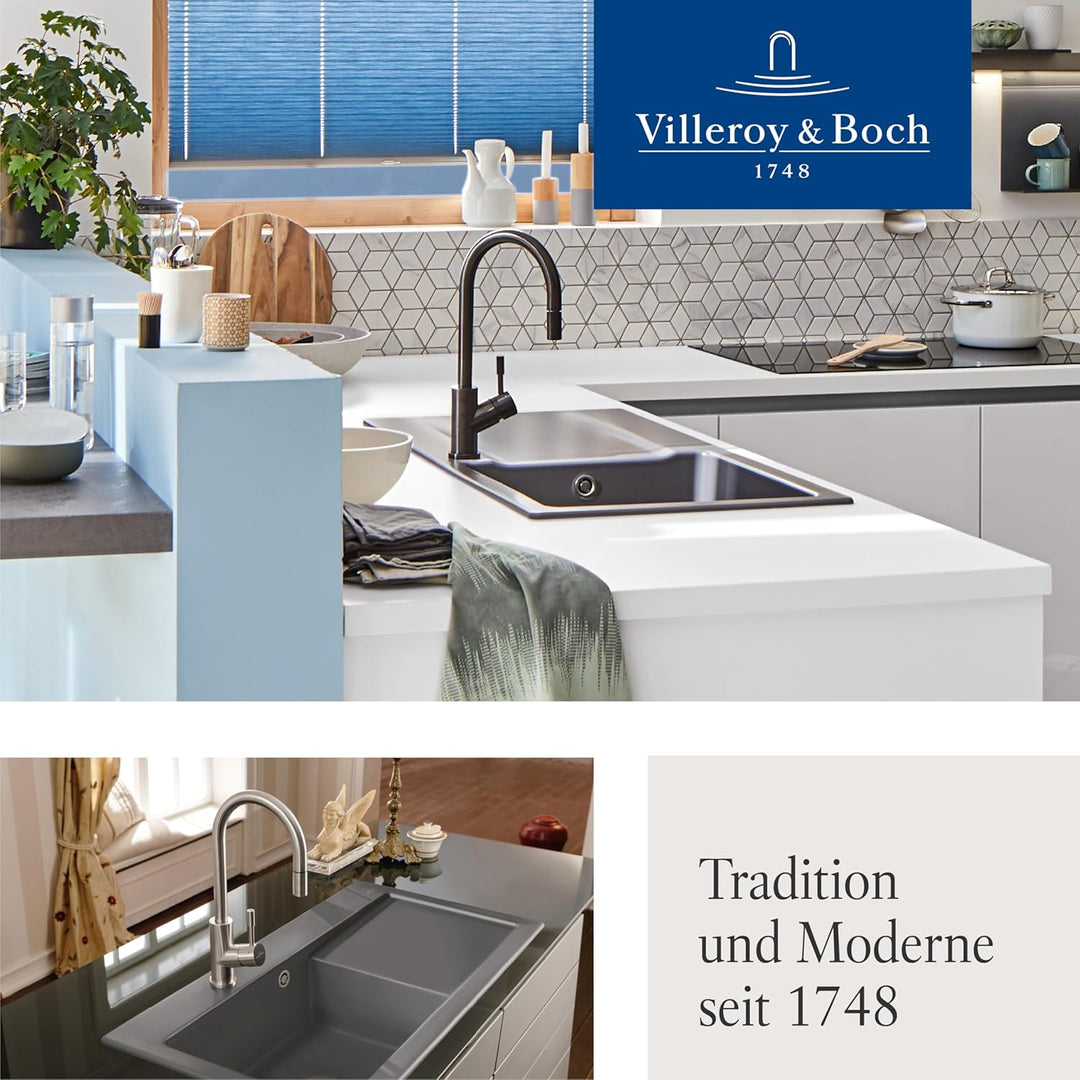 Villeroy &amp; Boch Umbrella Flex Küchenarmatur, Hochdruck, Wasserhahn Küche mit ausziehbarer Brause und