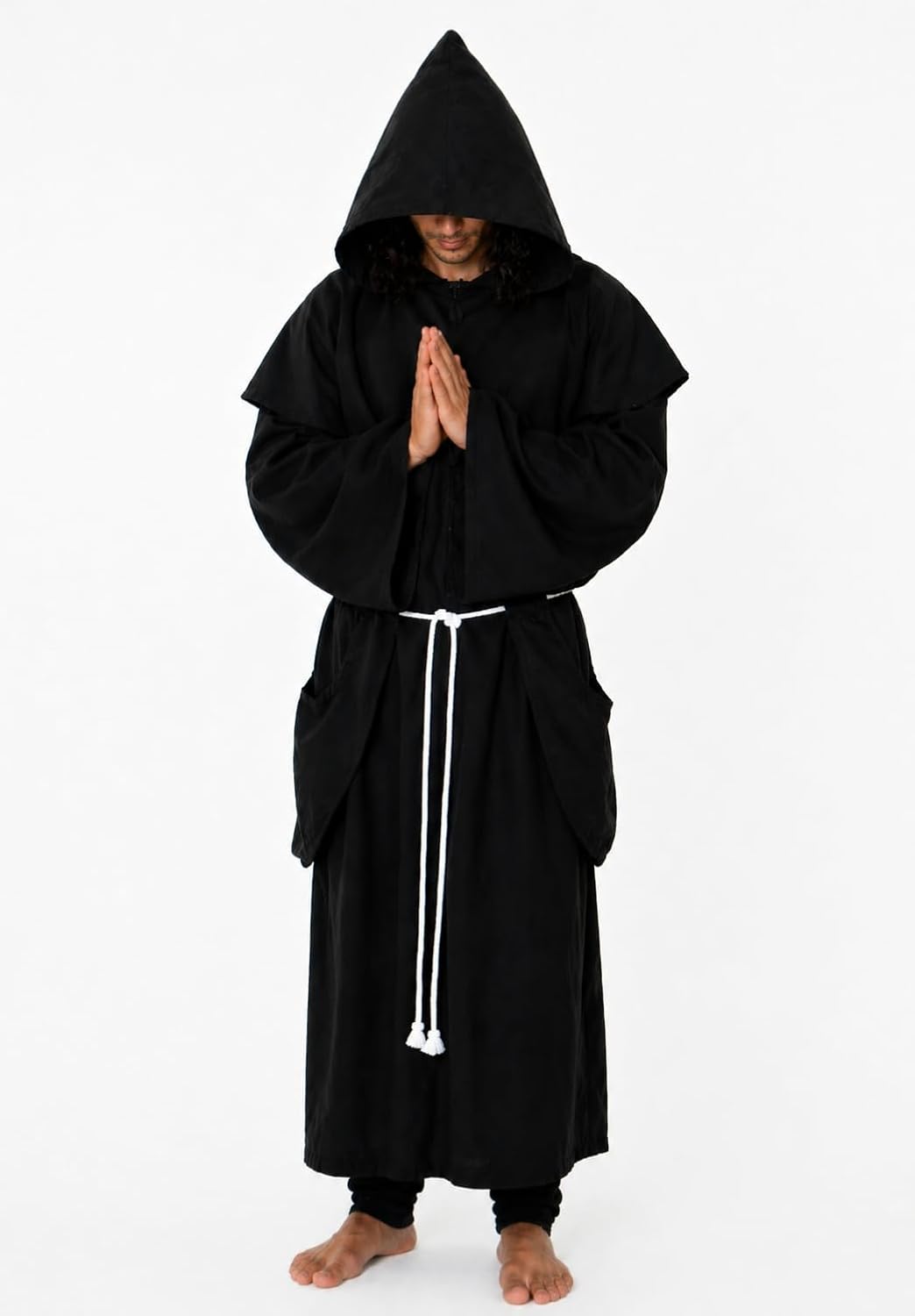 MAYLYNN 18109 - Kostüm Mittelalter Mönch Herren Abt schwarz 3tlg, Grösse:XL XL Schwarz, XL Schwarz