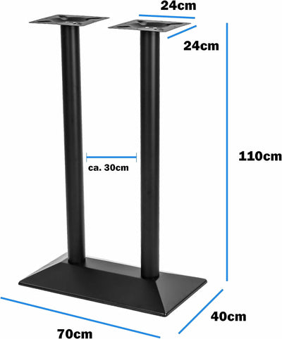 ONPIRA Stehtischgestell Tischgestell Schwarz Höhe 110cm Modell München (Doppelt Ausführung)