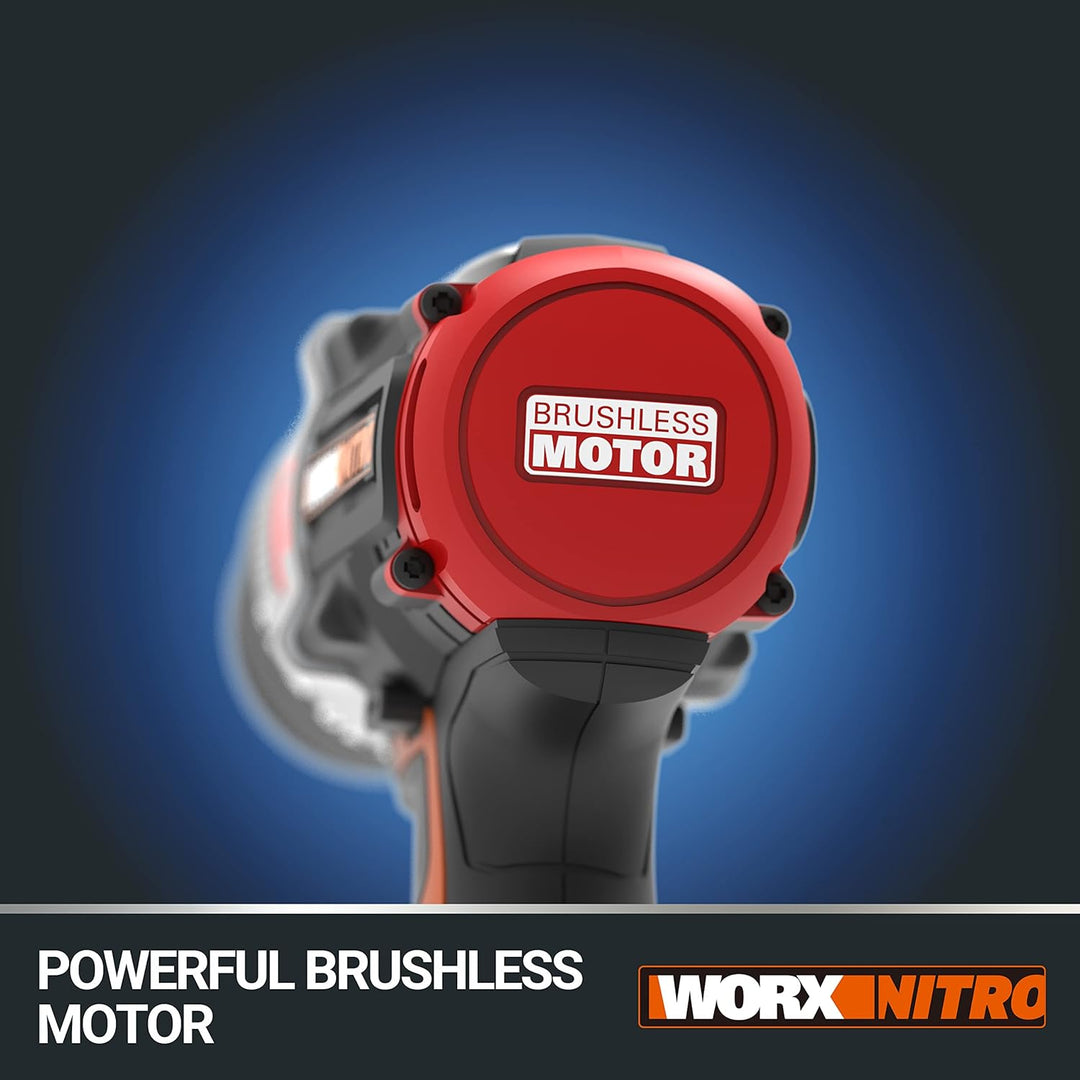 WORX NITRO 18V (20V MAX) Akku-Schlagbohrer WX354.1, PowerShare PRO, Hammerbohrer, bürstenloser Motor