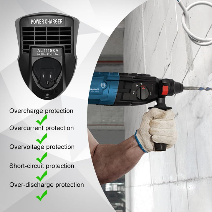 Ladegerät für Bosch, Professional Ladegerät für Bosch, 10.8V-12V AL1115CV AL1130CV Akkus Schnelllade