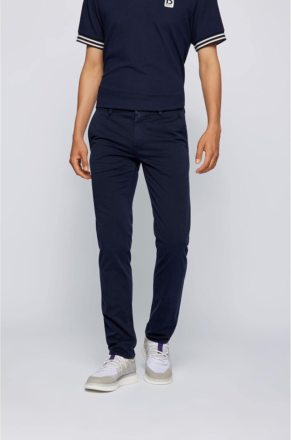 BOSS Herren Schino-Slim D Slim-Fit Hose aus elastischem Baumwoll-Satin 33 Dark Blue404, 33 Dark Blue