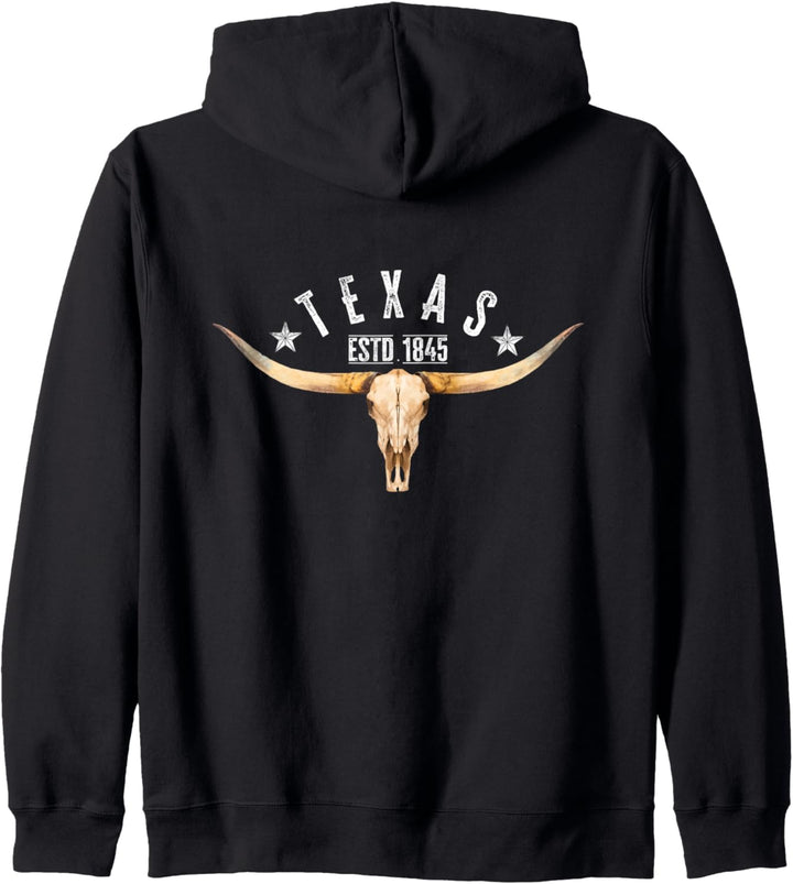 Texas Vintage Longhorn estd. 1845 Stolz aller Texaner Kapuzenjacke