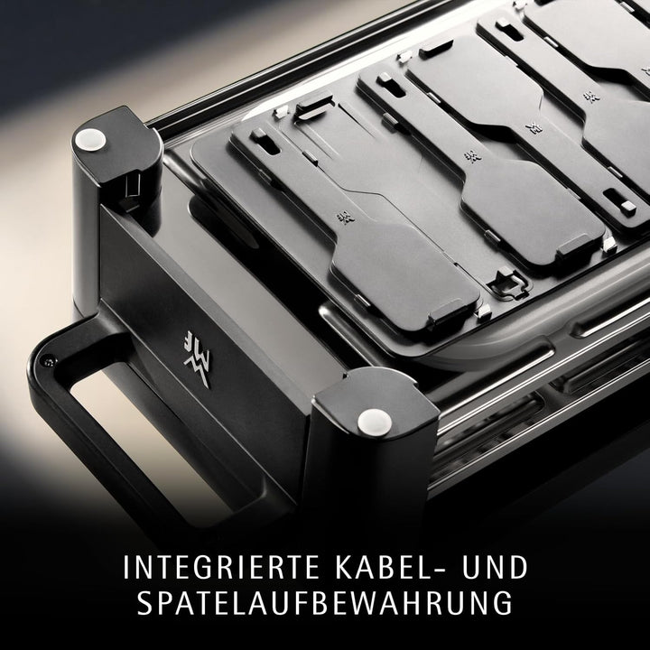 WMF Master Raclette Grill mit Keramikpfännchen und Schiebern, Raclette 8 Personen, 1500 W, mit Ablag