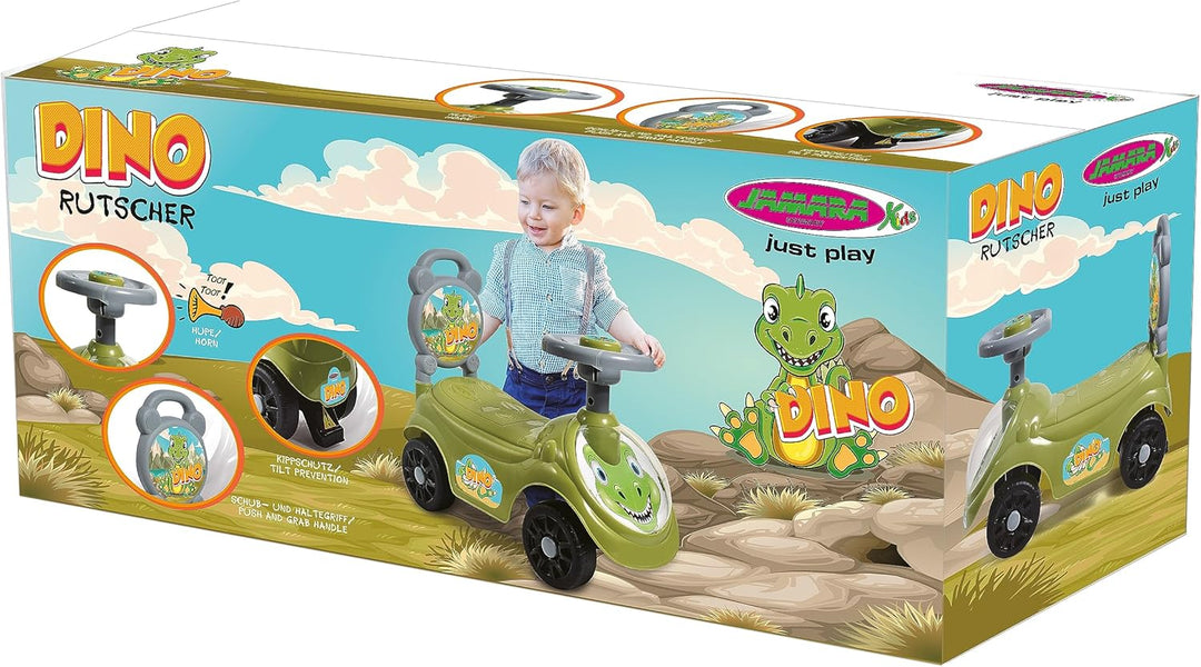 Jamara 464005 Rutscher Dino - Kippschutz, Schub- und Haltegriff, Rutscherfahrzeug