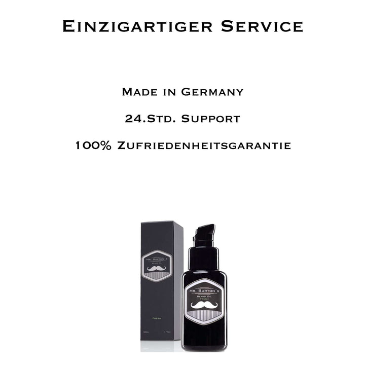 Bartpflege für Männer - Mr. Burton´s Beard Oil - FRESH - 50 ml Bartöl Männer für die Bartpflege -100