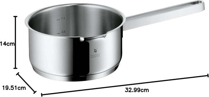 WMF Function 4 Stielkasserolle ohne Deckel 16cm, Kochtopf klein 1,4l, Milchtopf Induktion, Cromargan