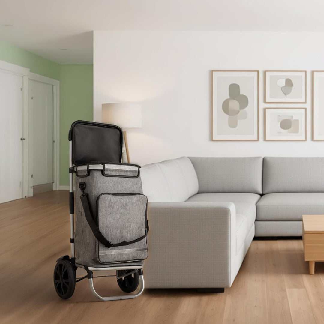 Einkaufstrolley Klappbar 3-in-1 mit 43L Kapazität Faltbarer Einkaufsroller Sackkarre Treppensteiger