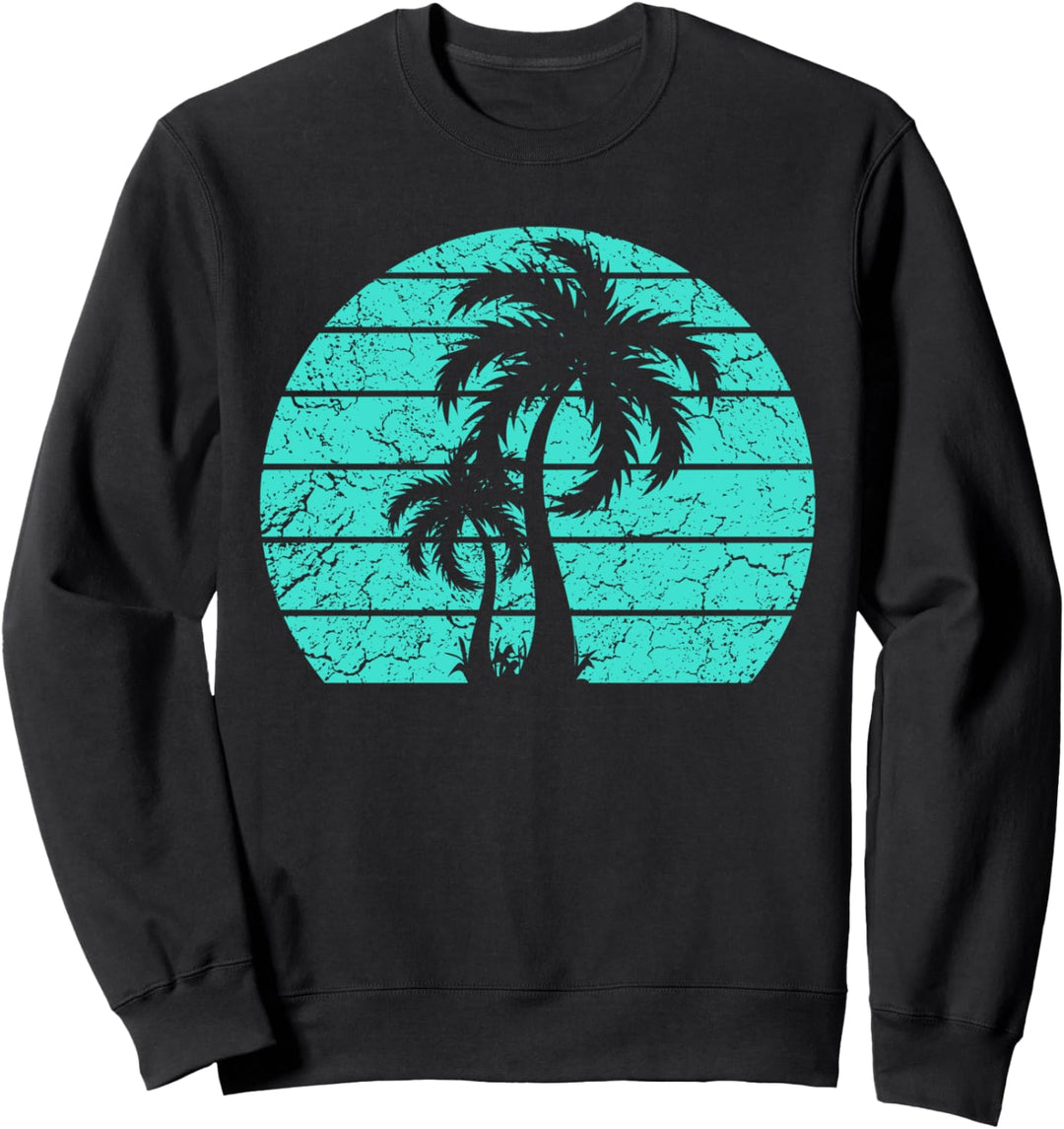 California Republic Türkisfarbenes Palmen Strand Palme Sweatshirt