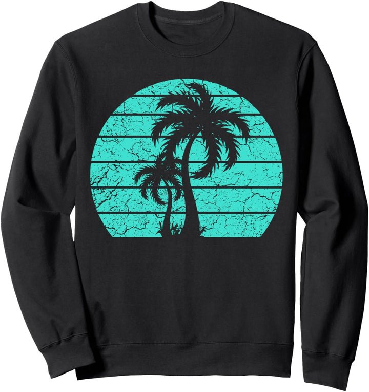 California Republic Türkisfarbenes Palmen Strand Palme Sweatshirt