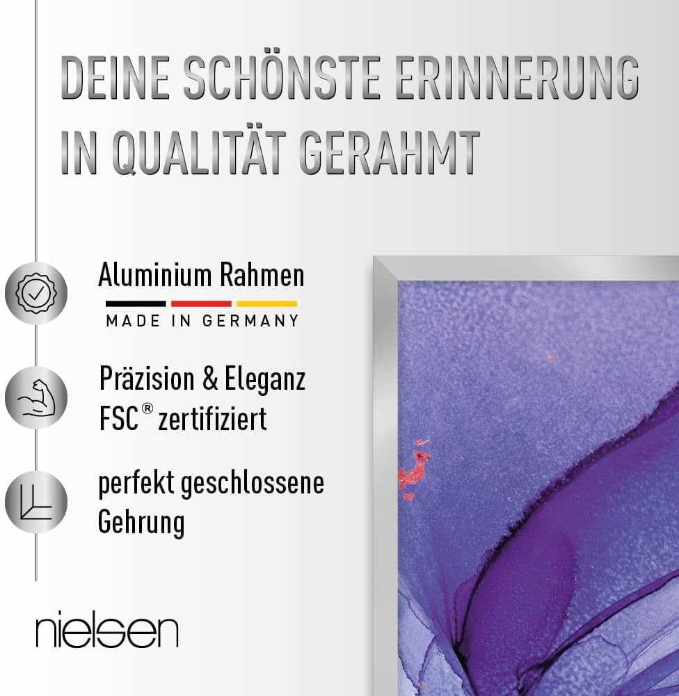nielsen Aluminium Bilderrahmen Alpha, 40x60 cm, Eloxal Schwarz Glanz Eloxal Schwarz Glanz 40 x 60 cm
