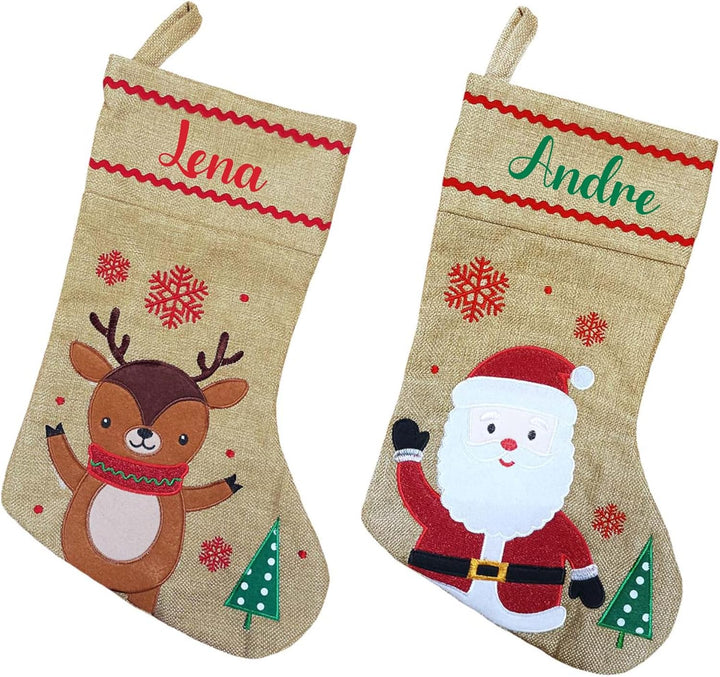 minimutz Nikolausstrumpf Kinder - Personalisiert mit Name - Weihnachtsstrumpf zum Aufhängen & Befüll