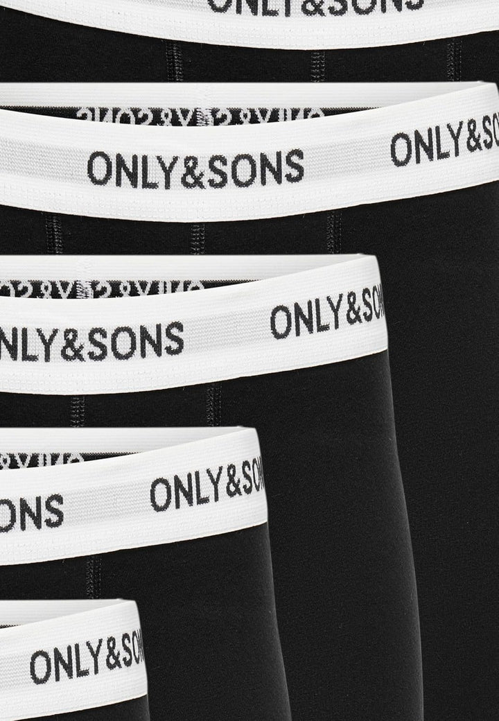 ONLY & SONS Herren Onsfitz Solid Black Trunk 7-pack Noos L Black/Detail:white Waist Black Logo, L Bl