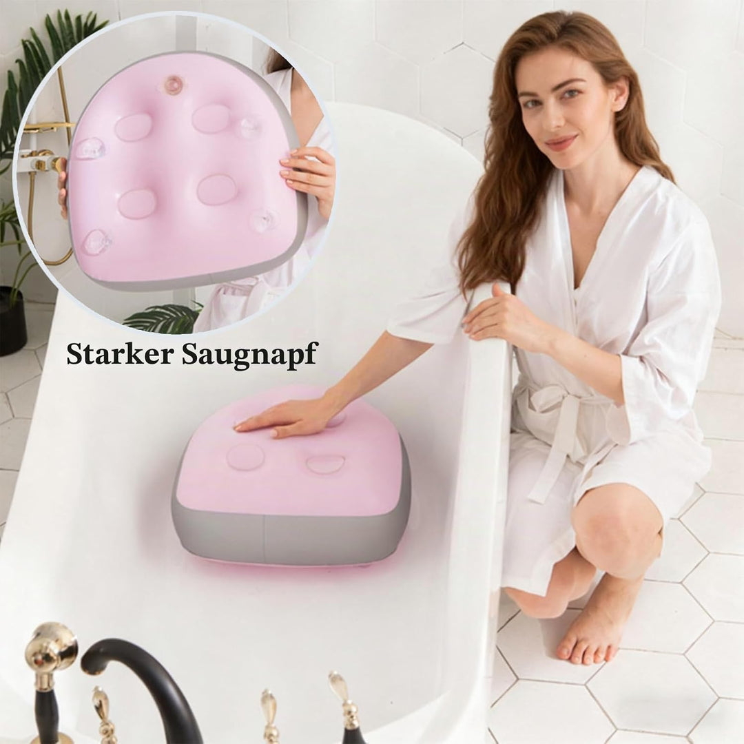 Kissen Badewanne, 2 Stück Aufblasbare Spa Sitzerhöhung Kissen für Badewanne mit Starkem Saugnapf, ru