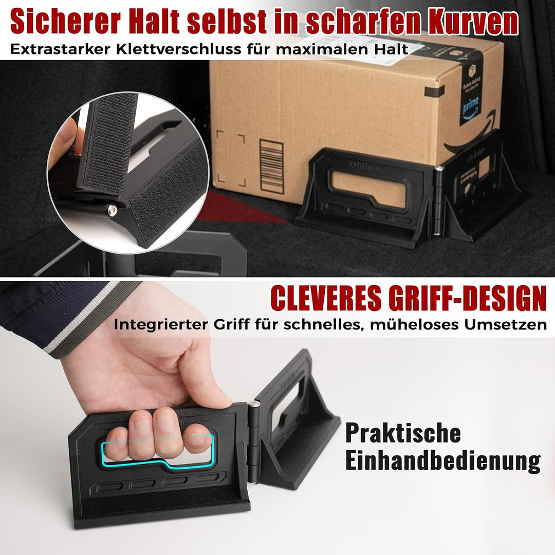 Mehrzweck Kofferraum Organizer & Gepäckfixierung - 50° bis 210° Verstellbare Halterung - Robustes PE