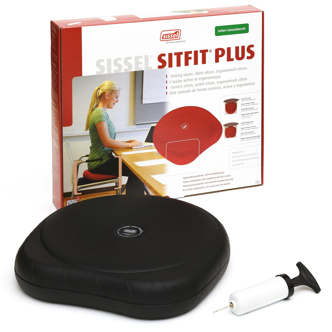 SISSEL SITFIT Plus, Luftgefülltes Sitzkissen, Balance und Sitzhaltung , Ø 37 cm, schwarz Schwarz Sin