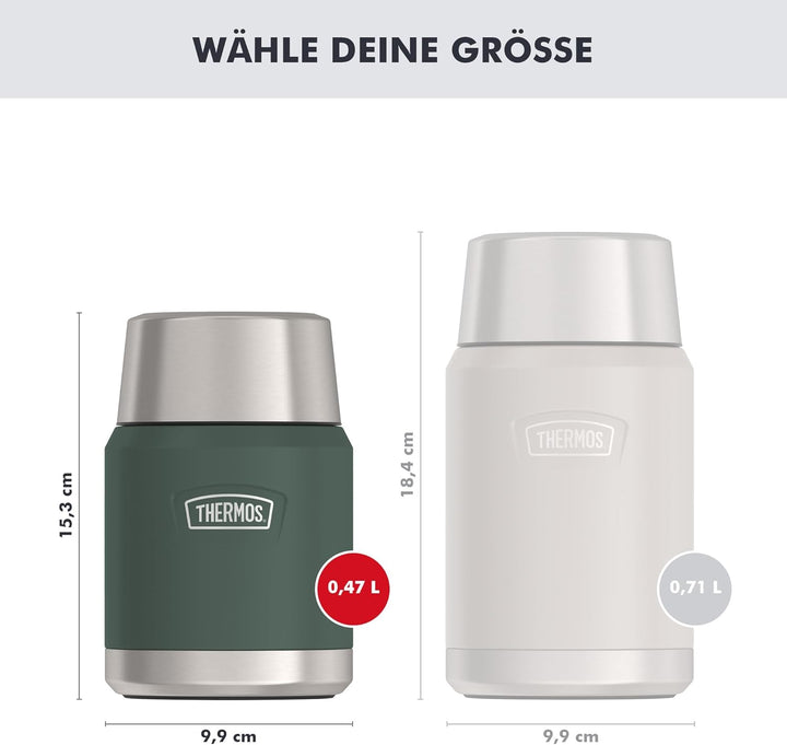 Thermos ICON Food Jar 0,47 l, grün matt/forest, Speisegefäss für Essen 470 ml, doppelwandigem 18/8 E