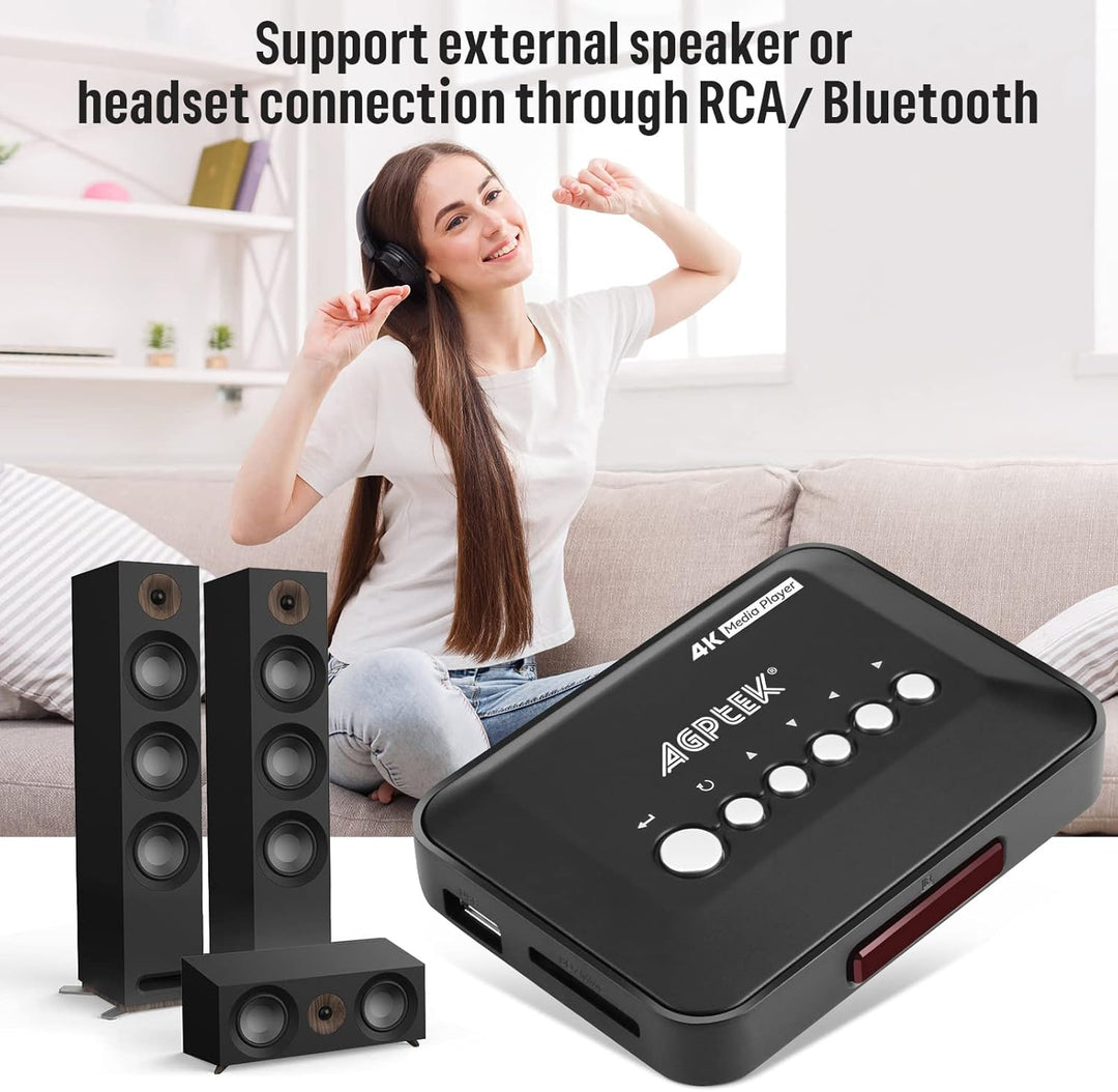 AGPTEK 1080P Full HD Digital Multi TV Mediaplayer Medienspieler Medienspieler mit Fernbedienung für