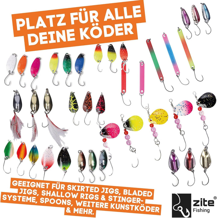 Zite Fishing EVA Tackle-Box 25,5x19,5x3,5cm | Köderbox EVA-Schaum-Einlage Geschlitzt | Top für Spoon