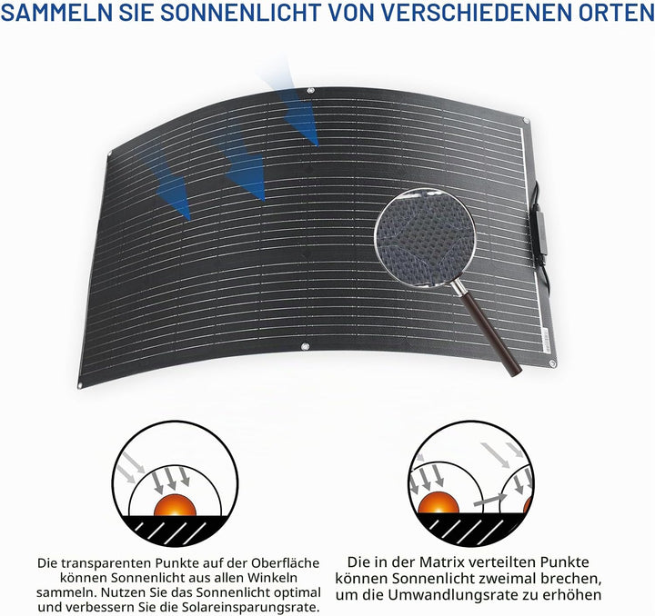 400W SolarPanel ETFE Semi Flexible(4pcs 100W) etfe Mono Solarmodul FüR Gartenhaus, Camping, Wohnmobi