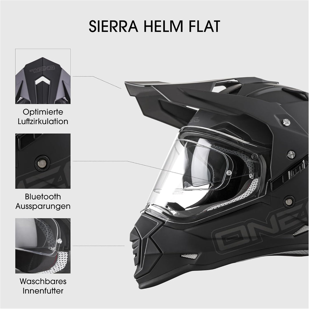 O'NEAL Unisex – Erwachsene Sierra Helmet Flat V.23 Helm M Schwarz/V.23, M Schwarz/V.23