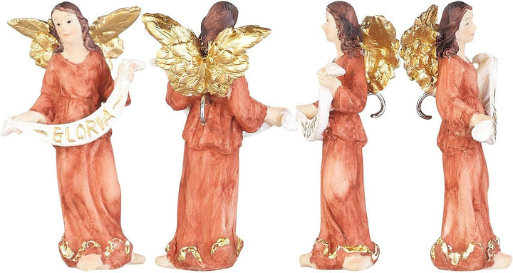 PEARL Krippen: Weihnachtskrippe aus Polyresin mit 11 handbemalten Figuren (Krippe mit handbemalten