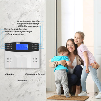 Multi Kon Trade M2B GSM Funk Alarmanlage mit LCD Display – umfangreiches Alarmanlagen Komplett-Set m
