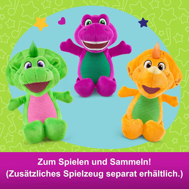 Fisher-Price Barneys Welt Spielzeug für Kleinkinder Plüsch-Dinosaurier Billy ca. 16,5 cm Figur für K