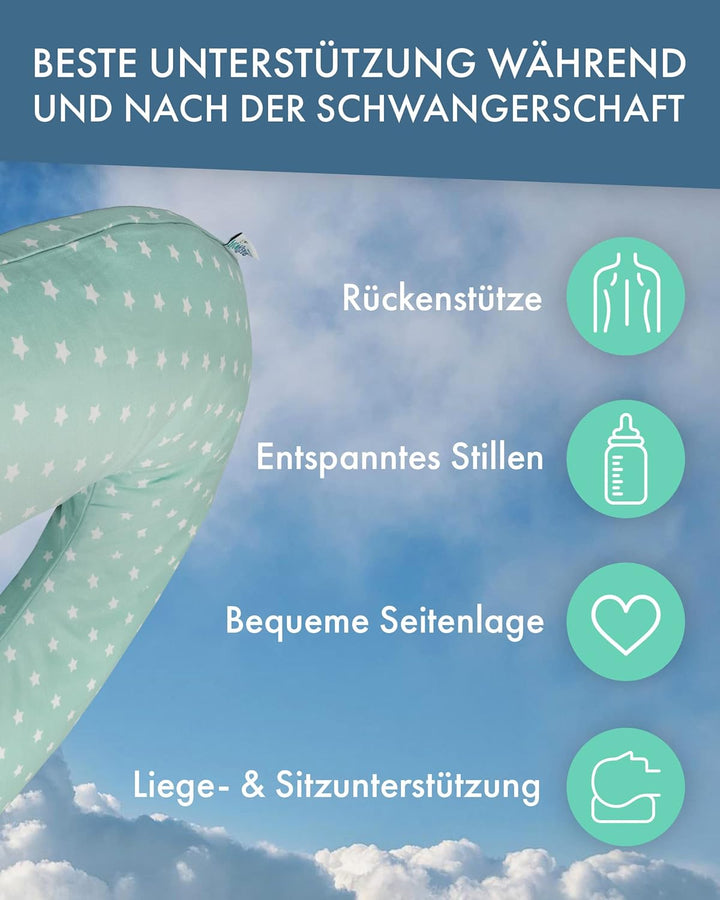 pic Bear Classic 190cm Stillkissen - hochwertiges Schwangerschaftskissen - anschmiegsames Lagerungsk