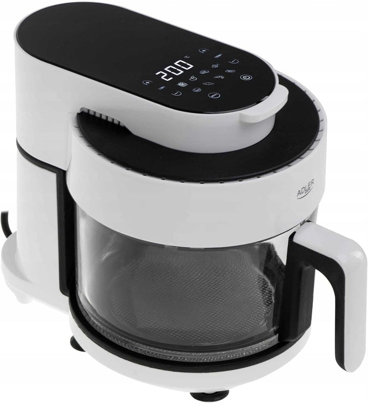 ADLER Air Fryer Backofen mit 3L Glasschale, Weiss