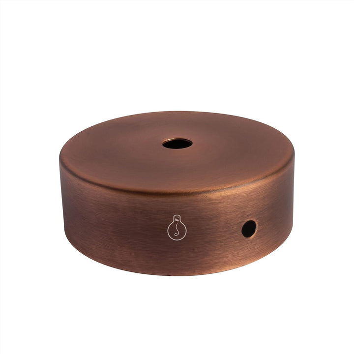 AMARCORDS - 5 Baldachin rosetten aus Metall, Farbe BRONZE, Lampengehäuse komplett mit Kabelklemmenzu
