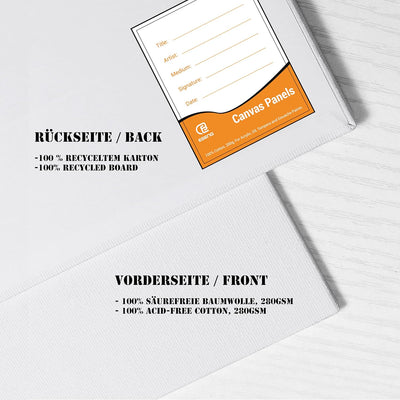 ESENG® Malkarton Gross, 8 Stück, 60x80 cm, 100% Baumwolle, 4mm dick, 280g/m², Canvas Panel Set, Malk