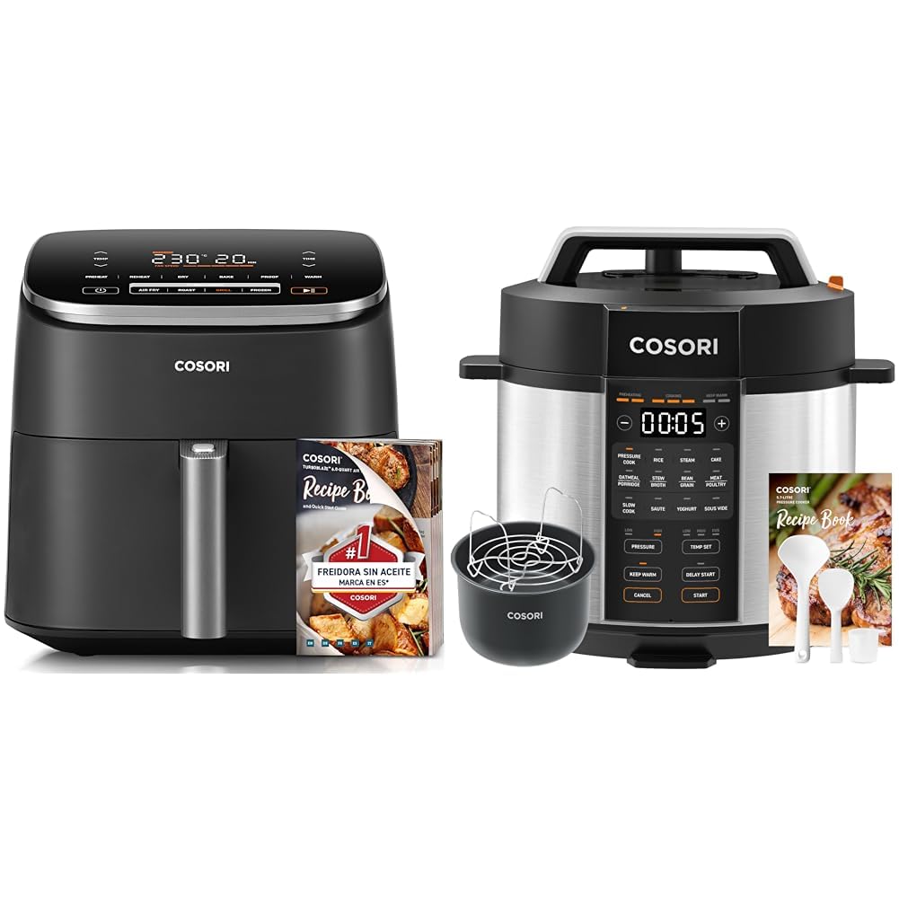 COSORI Heissluftfritteuse XXL Turbo Blaze, 6L Airfryer mit 5 Geschwindigkeitsstufen & Schnellkochtop