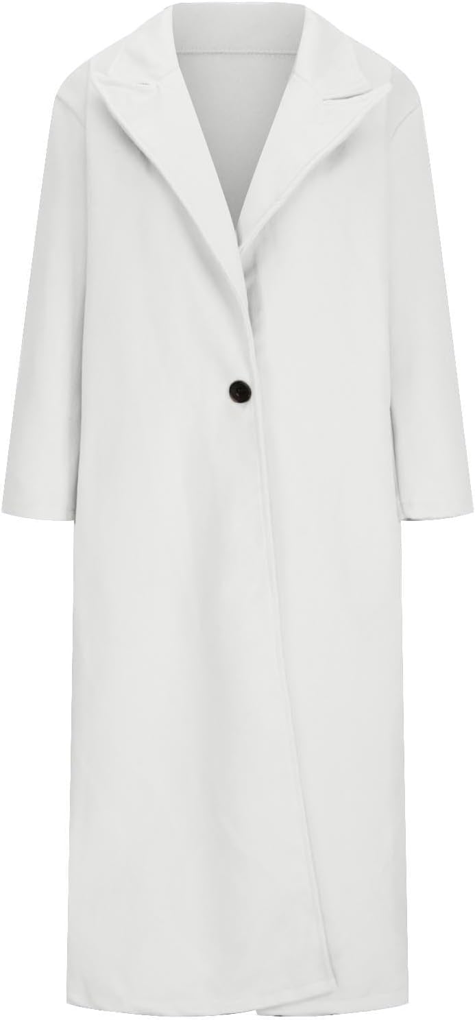 Ansenesna Wollmantel Damen Winter Lang Wintermantel Wolle Elegant Lange Winterjacke Warm Jacke Mante