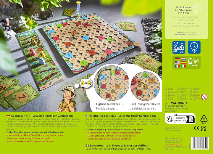 HABA -303717 -benteuer 1x1, Rechen- und Lernspiel zum spielerischen Trainieren des Einmaleins, Multi